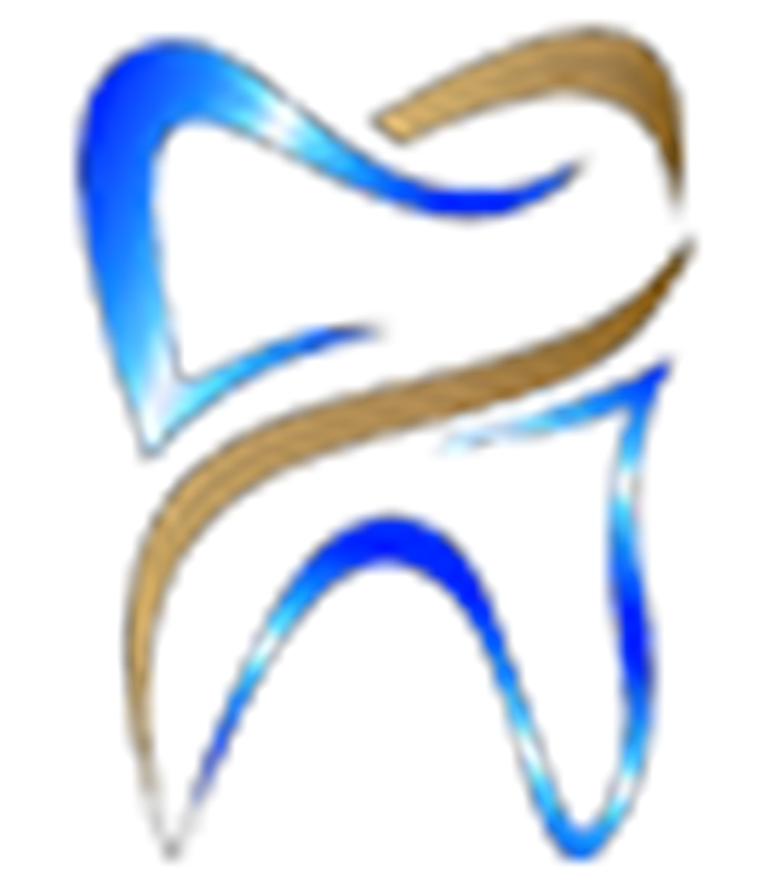 Torquay Smiles logo featuring an abstract blue and gold tooth design