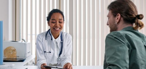 Doctor and patient consultation
