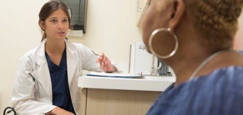 Doctor discussing treatment with patient